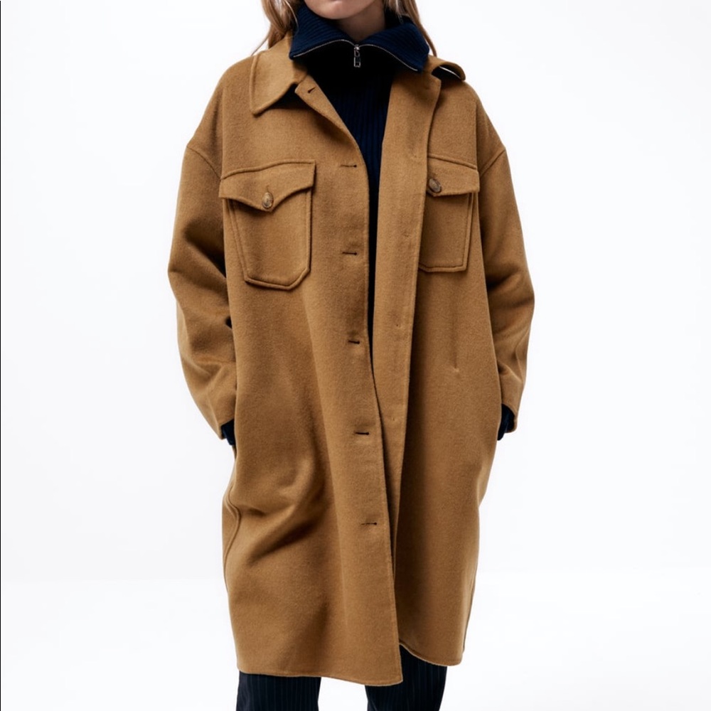 Zara Wool Blend Oversized Overshirt/Coat